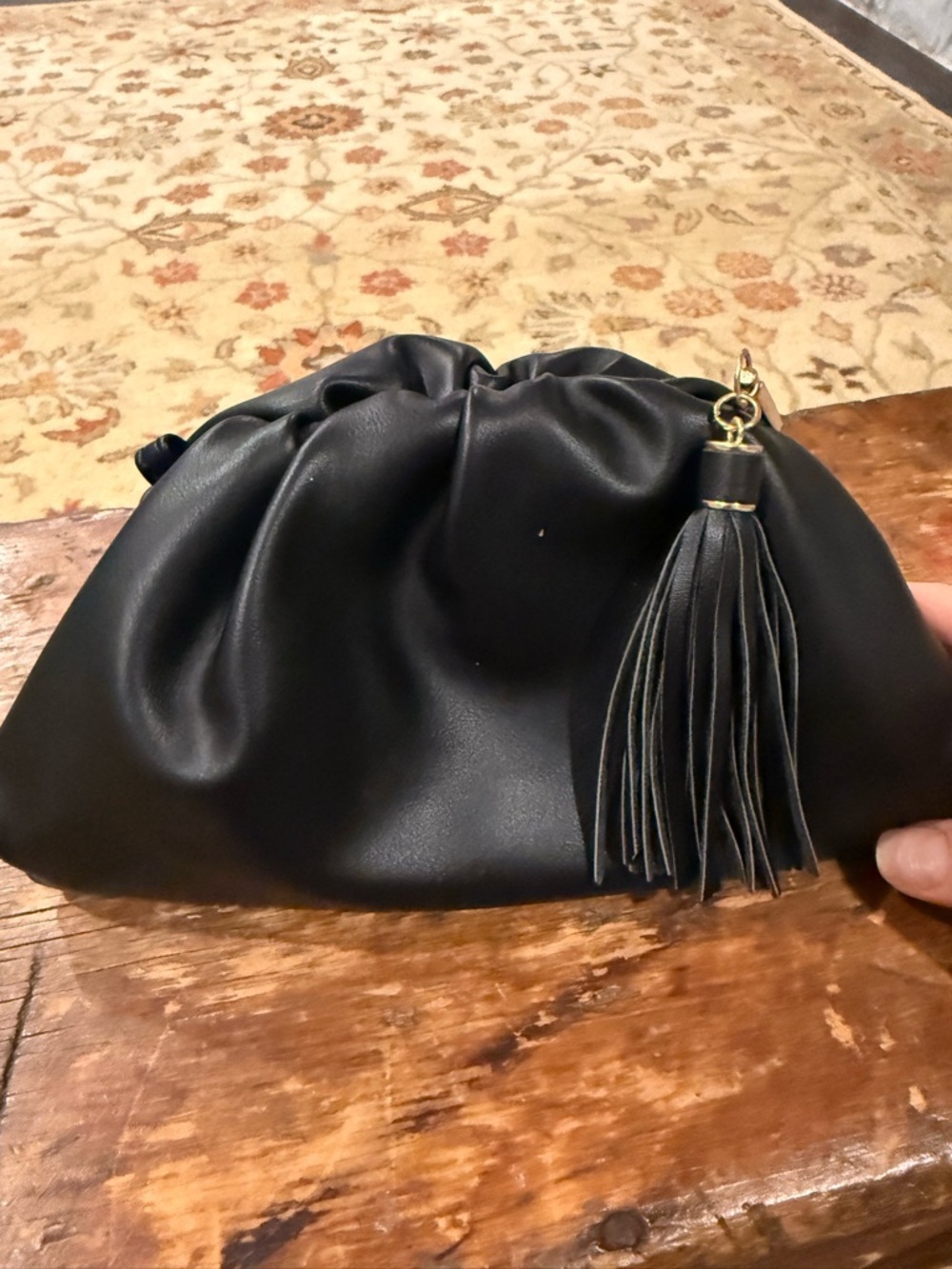 Elegant Black Tassel Wristlet Clutch
